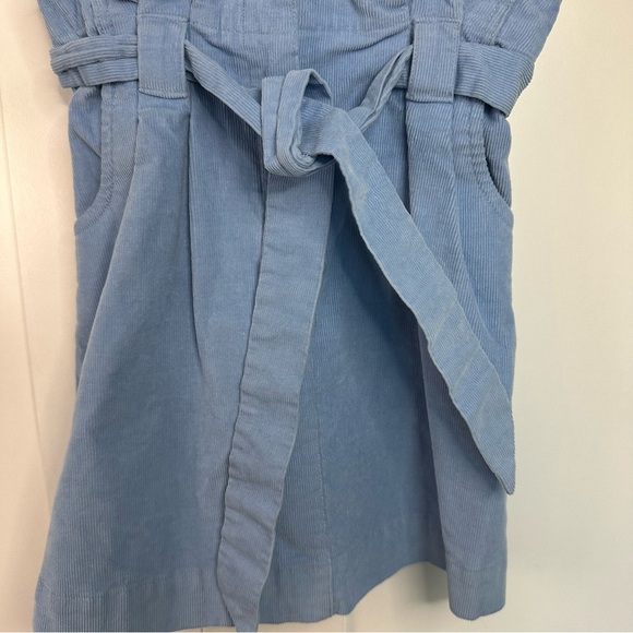 🎆 Urban Outfitters Paperbag Overall Skirt Corduroy Blue XS meadow cottage core - Picture 6 of 11
